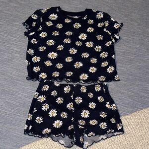 Old Navy Navy Blue Floral PJ set